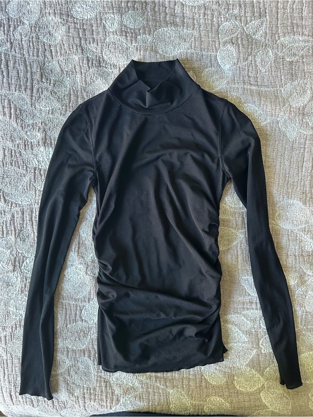 Aritzia Wilfred Sheer Mock Neck Top